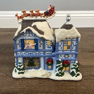 NEW Large PartyLite The Night Before Christmas Music Box Tea Light House